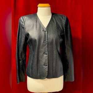 Vegan Leather Liz Claiborne Blazer Jacket